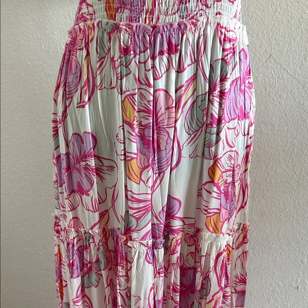 Anthropologie Abel The Label Azalea Elegant Strapless Floral Dress - Picture 3 of 7